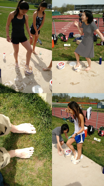 Dunk your feet in ice cream.