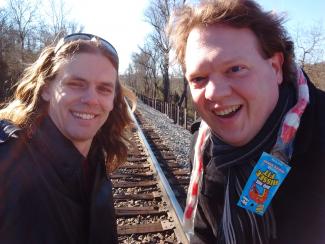 Gas stop on the first day. About to do our first rail walking and snake whipping.