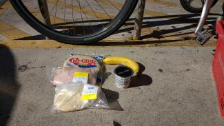 The breakfast spread from Winn Dixie. I ended up losing the banana though :-\