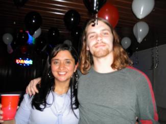 Me with Xime's sister at the birthday party