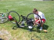 This was our first flat tire.  It happened about 25 miles into the ride.