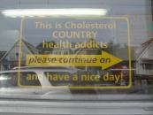 The sign on the window at Pronto Pups.