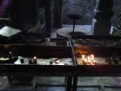 The candles burn coconut oil.