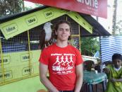 That's a real live eagle. Someone who lived along the backwaters kept it as a pet.