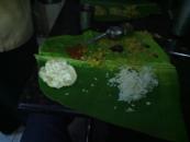The last dinner before flying back to Mumbai was served on a banana leaf.