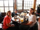 The three of us with our food before we move on to Baños