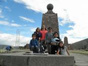 Our whole group at the middle of the world